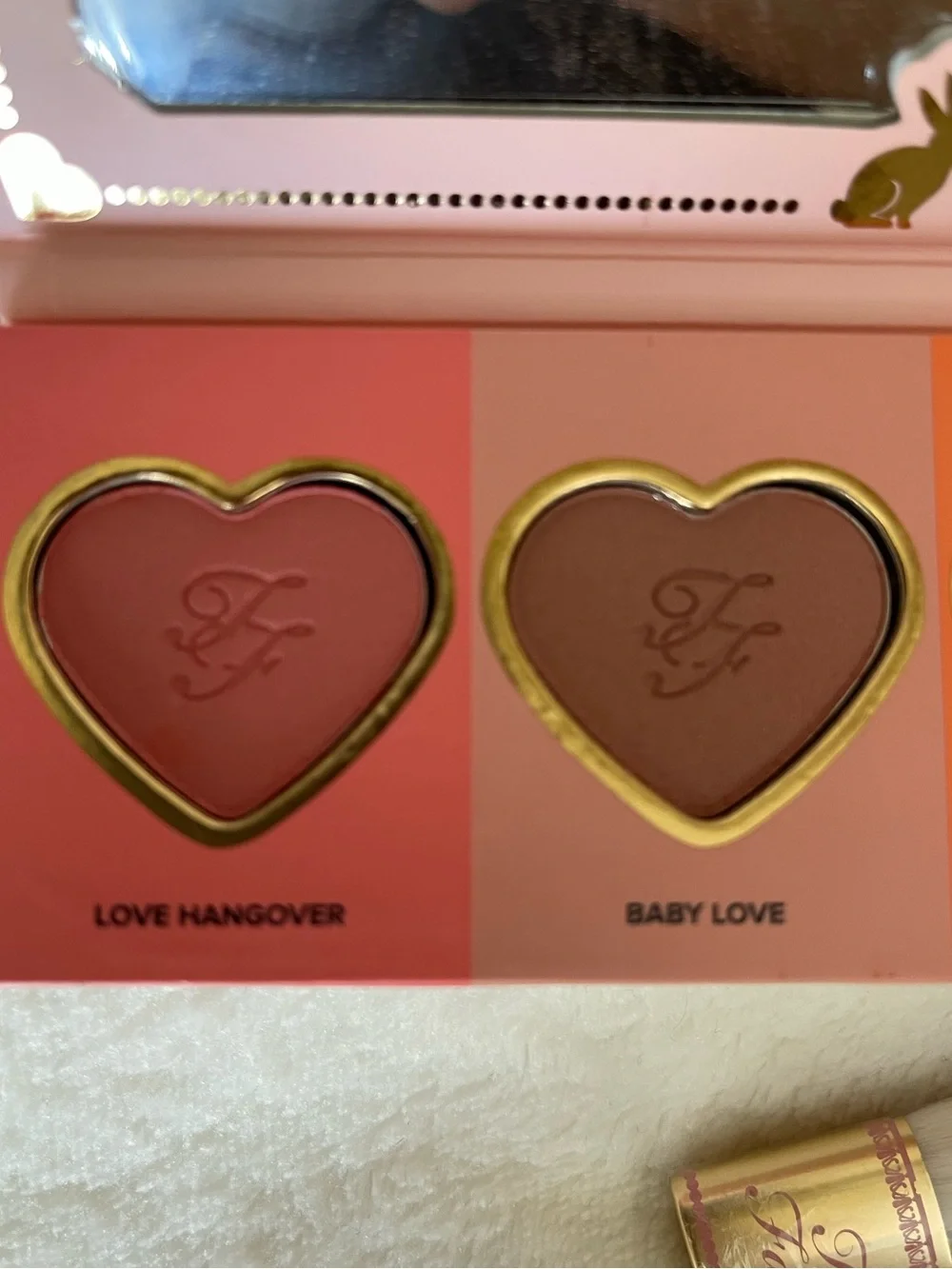 Too faced Love Flush long Lasting Blush Wardrobe and Small Brush applicator  New